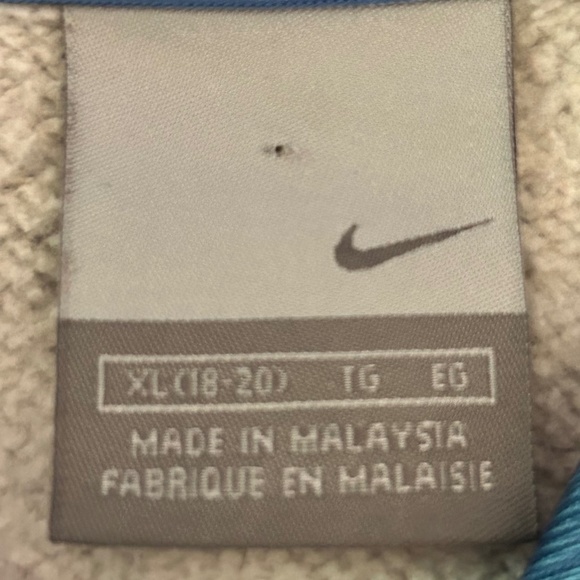 Nike Hoops Hoodie Grey Dark Blue "Satin" lined hood Basketball Youth Boys XL - Picture 5 of 12